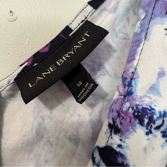 Lane Bryant Purple and White Floral Midi Dress - Picture 5 of 7